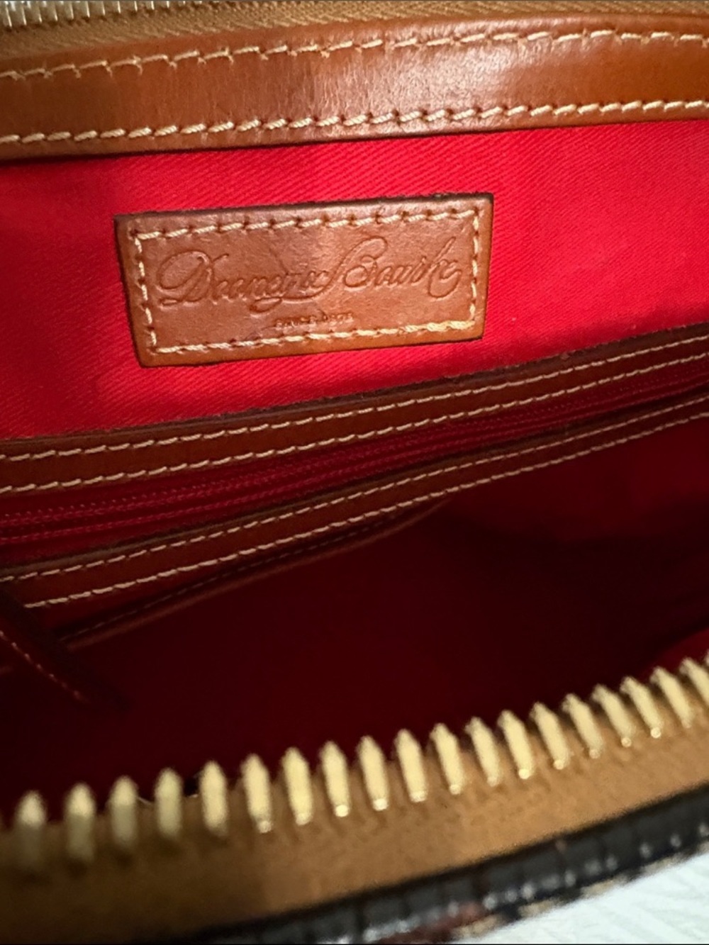 Dooney & Bourke Black Lizard- Embossed Leather Zip Zip Satchel EUC - Picture 11 of 13